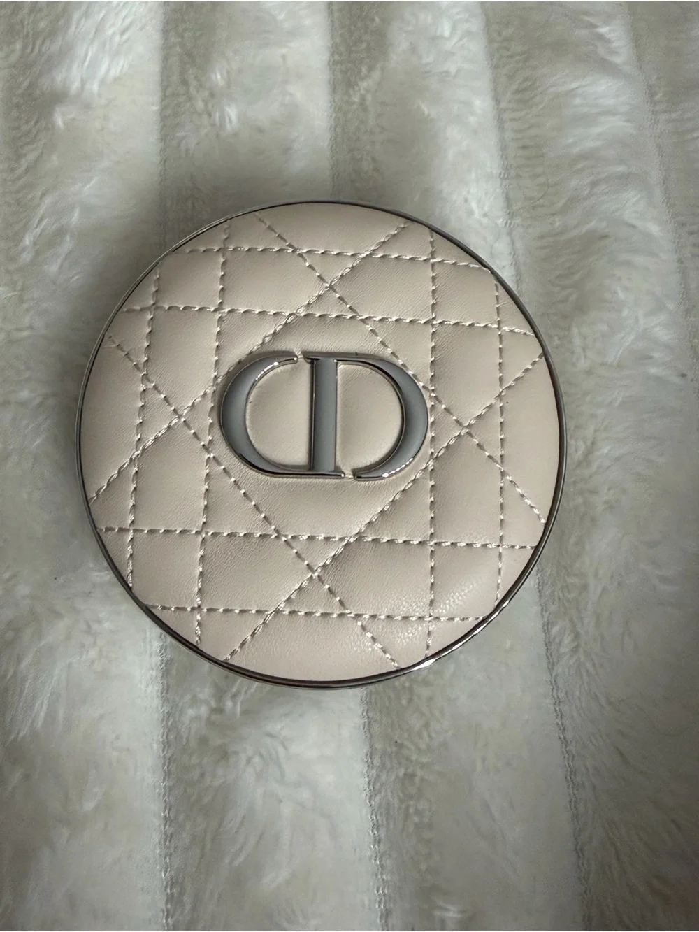 Dior Beige Quilted CD Compact Powder Case